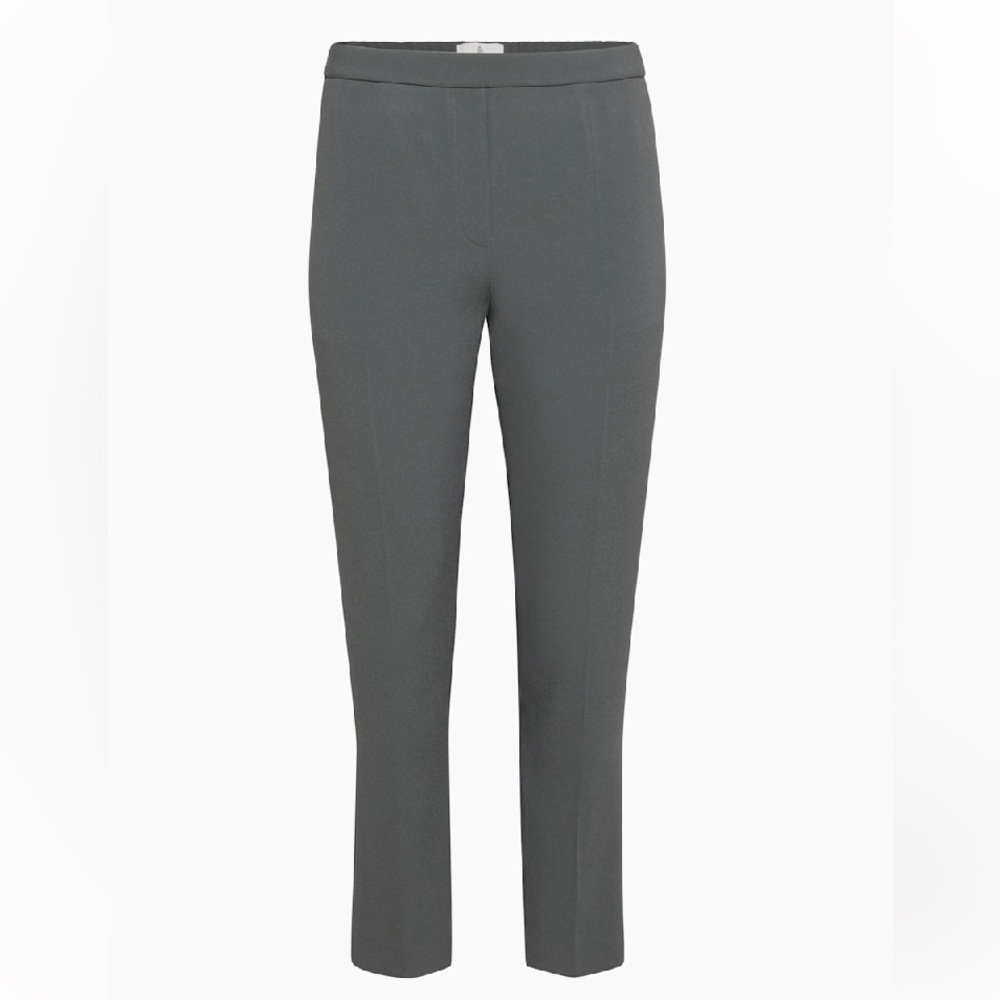 New Aritzia Babaton Crepe mid-rise trousers elastic waist Grey Long ConanPants
